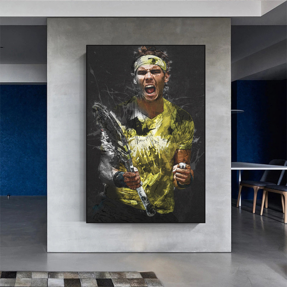 Rafael Nadal Tennis Legend Canvas Wall Art - Famous Sports Decor-MinimalisticDecor.com