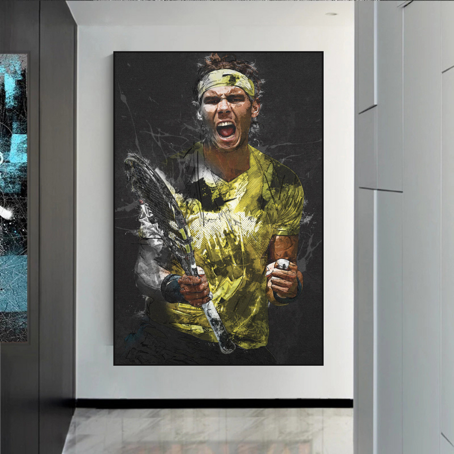Rafael Nadal Tennis Legend Canvas Wall Art - Famous Sports Decor-MinimalisticDecor.com