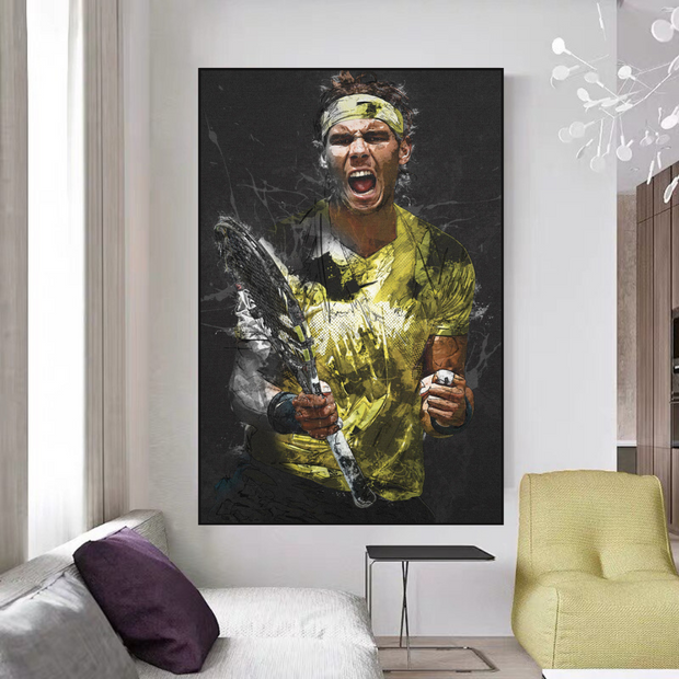 Rafael Nadal Tennis Legend Canvas Wall Art - Famous Sports Decor-MinimalisticDecor.com