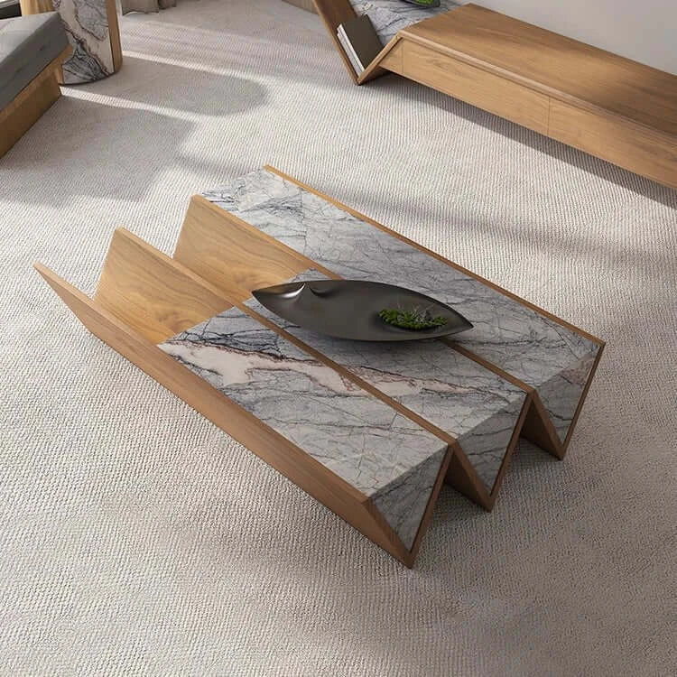 Rectanglular Wood Angel Coffee Table-MinimalisticDecor.com