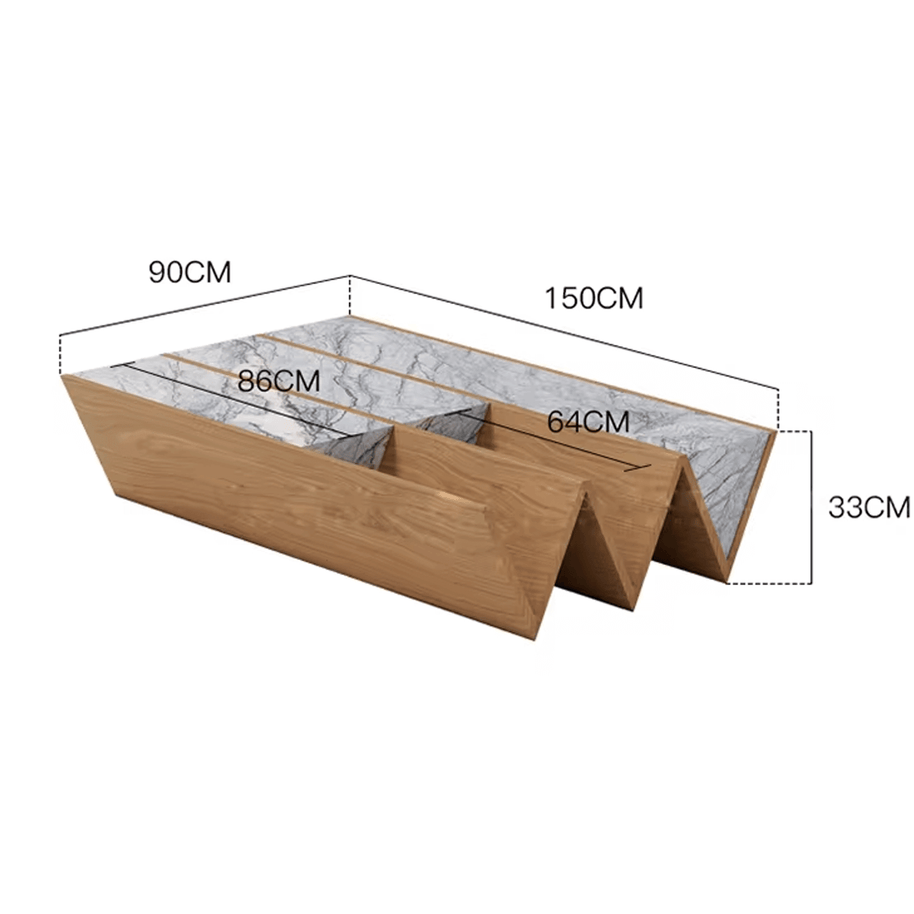 Rectanglular Wood Angel Coffee Table-MinimalisticDecor.com