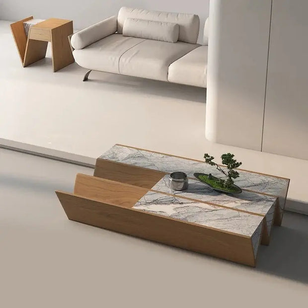 Rectanglular Wood Angel Coffee Table-MinimalisticDecor.com