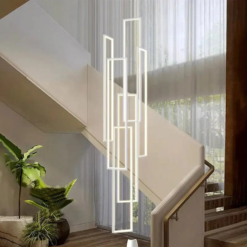 Rectangular Pendants Staircase Chandelier Lighting-MinimalisticDecor.com