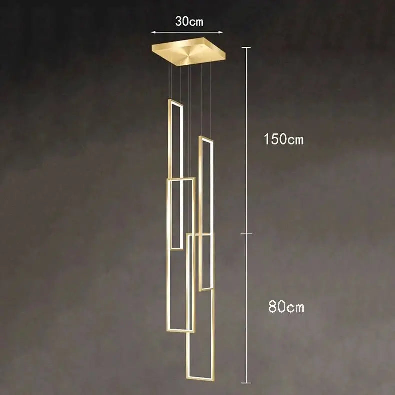 Rectangular Pendants Staircase Chandelier Lighting-MinimalisticDecor.com