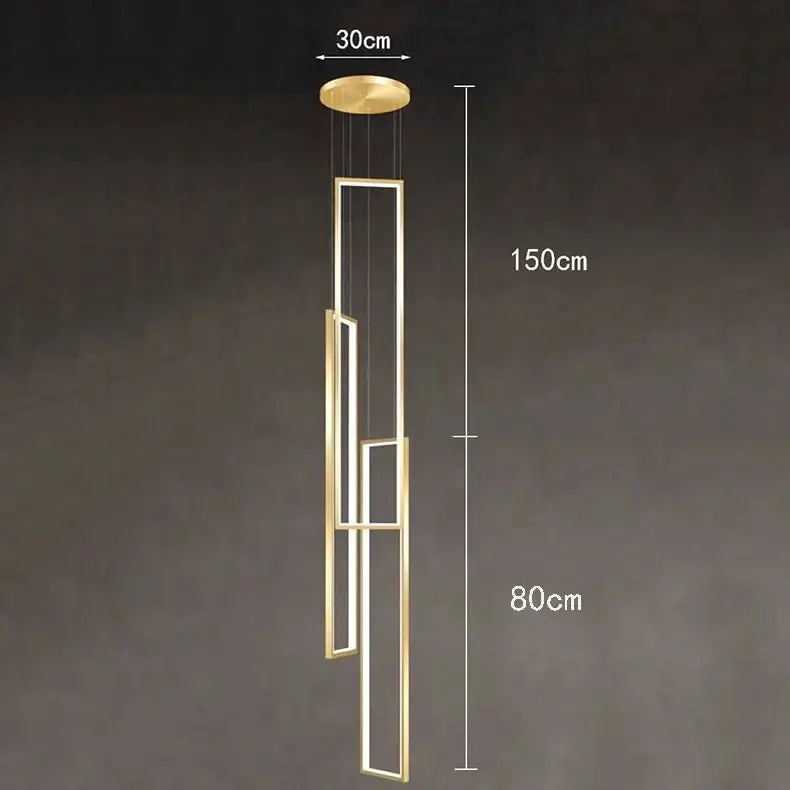 Rectangular Pendants Staircase Chandelier Lighting-MinimalisticDecor.com