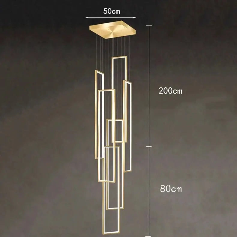 Rectangular Pendants Staircase Chandelier Lighting-MinimalisticDecor.com