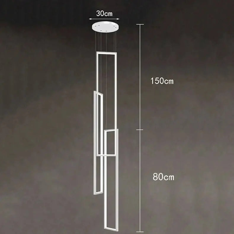Rectangular Pendants Staircase Chandelier Lighting-MinimalisticDecor.com
