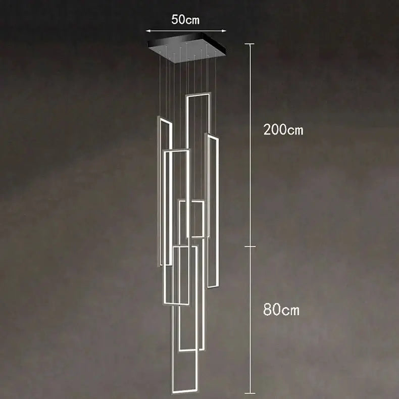 Rectangular Pendants Staircase Chandelier Lighting-MinimalisticDecor.com