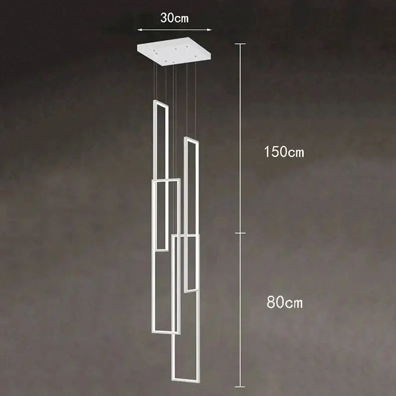 Rectangular Pendants Staircase Chandelier Lighting-MinimalisticDecor.com