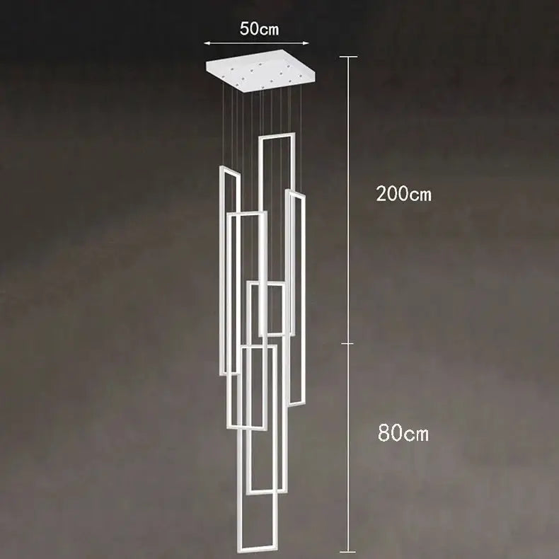 Rectangular Pendants Staircase Chandelier Lighting-MinimalisticDecor.com