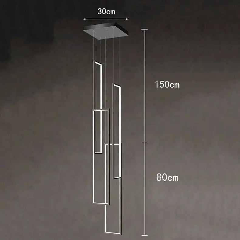 Rectangular Pendants Staircase Chandelier Lighting-MinimalisticDecor.com