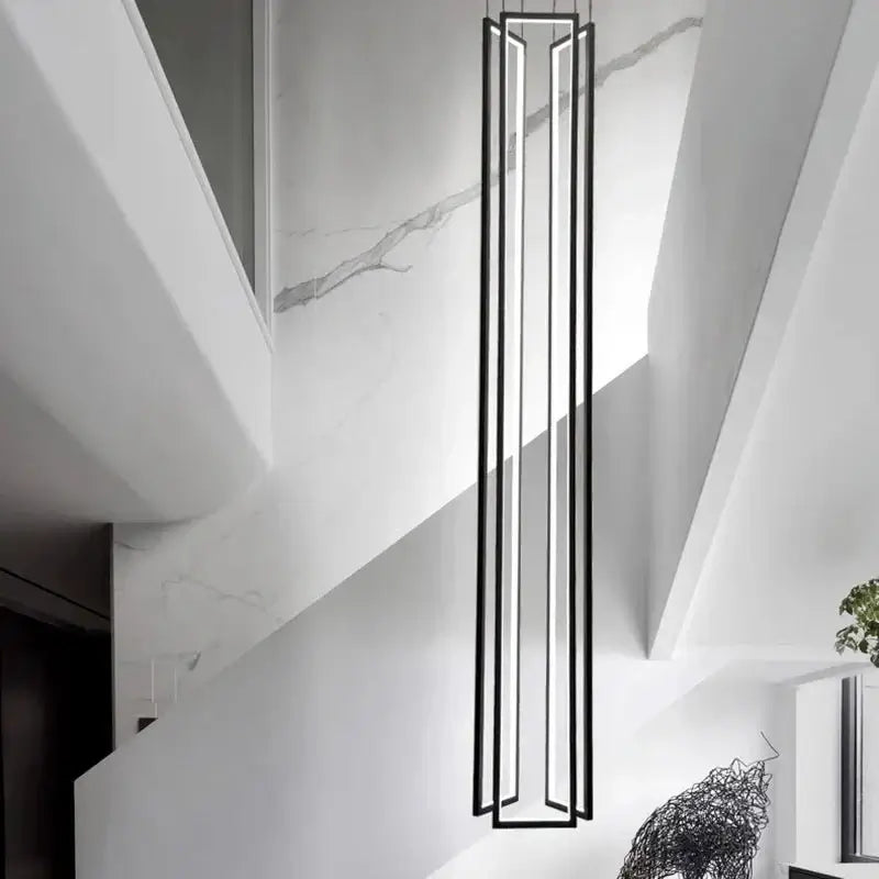 Rectangular Pendants Staircase Chandelier Lighting-MinimalisticDecor.com