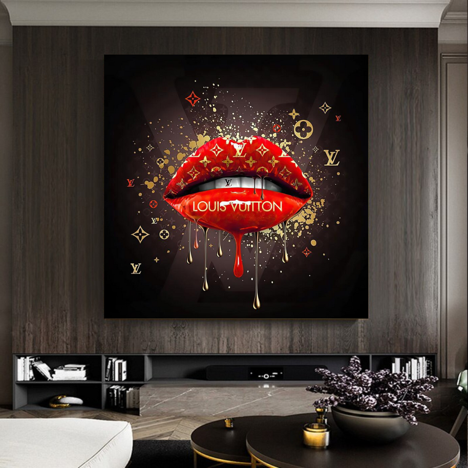 Red Lips Canvas Wall Art - Vibrant Home Decor for a Bold Statement-MinimalisticDecor.com