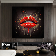 Red Lips Canvas Wall Art - Vibrant Home Decor for a Bold Statement-MinimalisticDecor.com