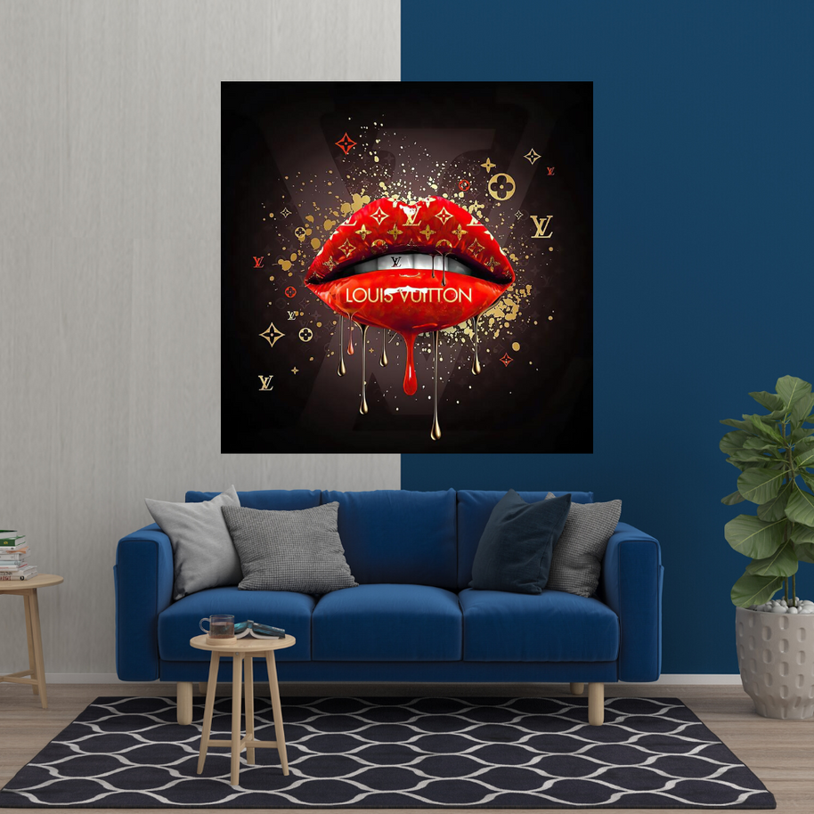 Red Lips Canvas Wall Art - Vibrant Home Decor for a Bold Statement-MinimalisticDecor.com