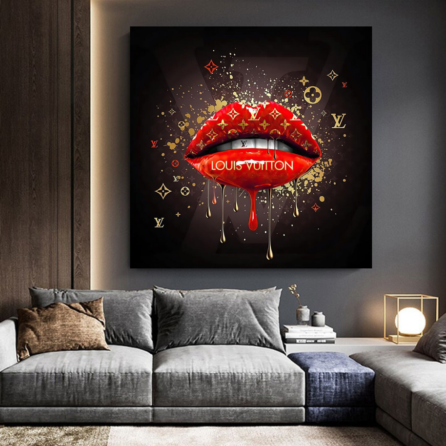 Red Lips Canvas Wall Art - Vibrant Home Decor for a Bold Statement-MinimalisticDecor.com