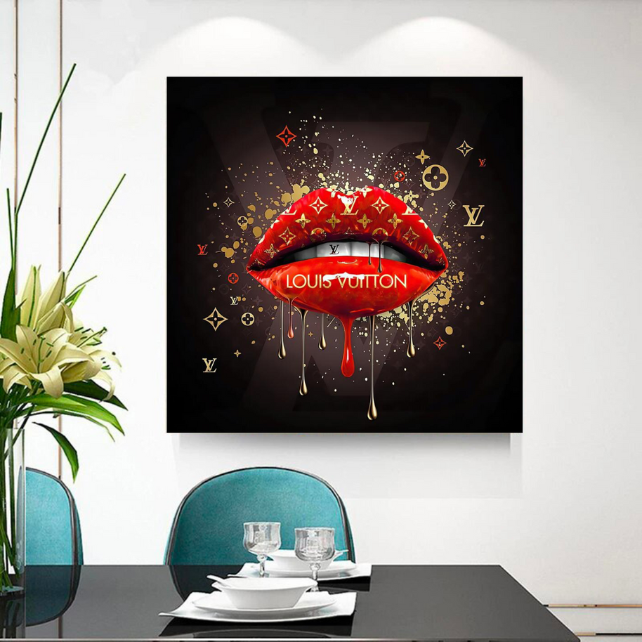 Red Lips Canvas Wall Art - Vibrant Home Decor for a Bold Statement-MinimalisticDecor.com