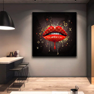 Red Lips Canvas Wall Art - Vibrant Home Decor for a Bold Statement-MinimalisticDecor.com