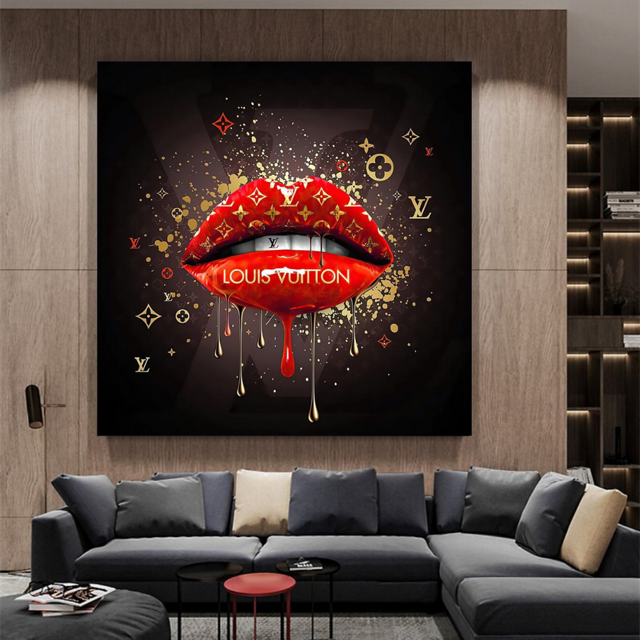 Red Lips Canvas Wall Art - Vibrant Home Decor for a Bold Statement-MinimalisticDecor.com