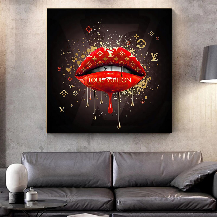 Red Lips Canvas Wall Art - Vibrant Home Decor for a Bold Statement-MinimalisticDecor.com