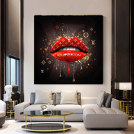 Red Lips Canvas Wall Art - Vibrant Home Decor for a Bold Statement-MinimalisticDecor.com