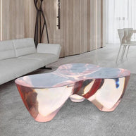 Resin Figurine Glass Coffee Table-MinimalisticDecor.com