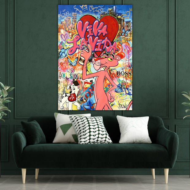 Retro Charm - Pink Panther Poster Print-MinimalisticDecor.com