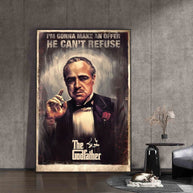 Retro Godfather Movie Poster - Canvas Print for Living Room Decor-MinimalisticDecor.com