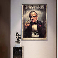 Retro Godfather Movie Poster - Canvas Print for Living Room Decor-MinimalisticDecor.com