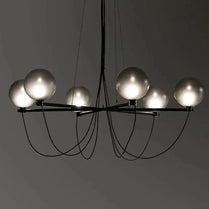 Retro Misty Gray Glass Ball LED Chandelier-MinimalisticDecor.com