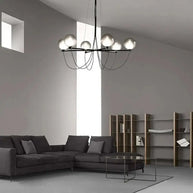 Retro Misty Gray Glass Ball LED Chandelier-MinimalisticDecor.com
