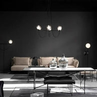 Retro Misty Gray Glass Ball LED Chandelier-MinimalisticDecor.com