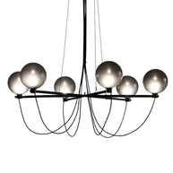 Retro Misty Gray Glass Ball LED Chandelier-MinimalisticDecor.com