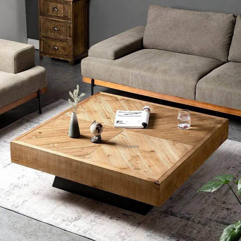 Retro Nordic Solid Wood Coffee Table-MinimalisticDecor.com