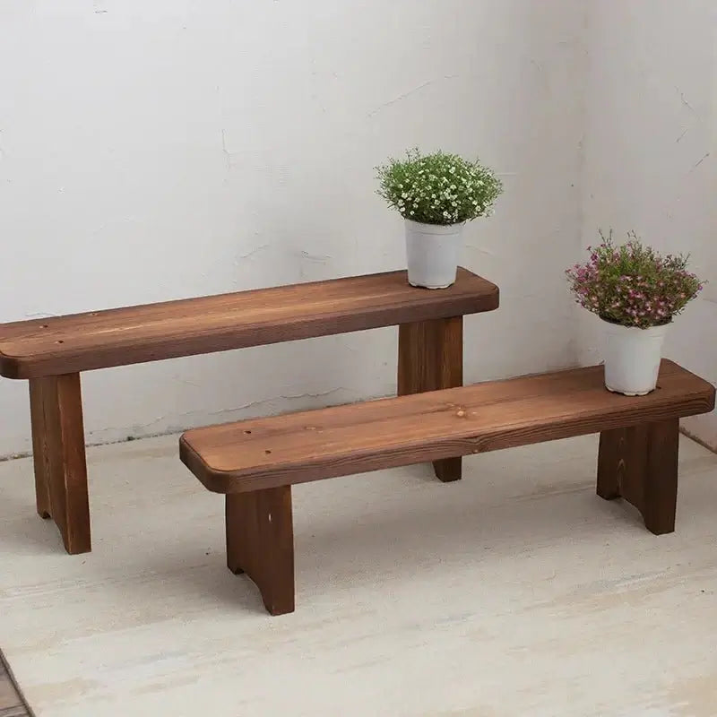 Retro Solid Oak Wood Shoe Long Bench-MinimalisticDecor.com