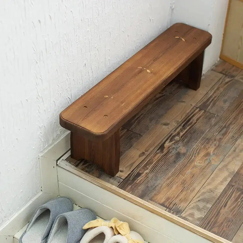 Retro Solid Oak Wood Shoe Long Bench-MinimalisticDecor.com