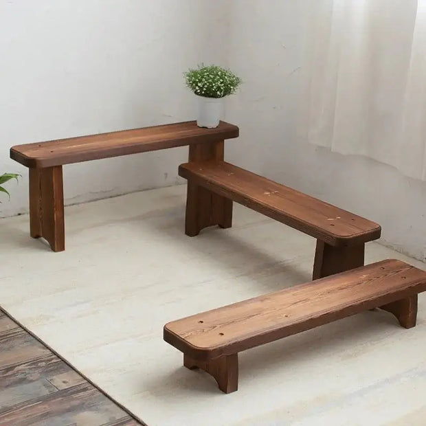 Retro Solid Oak Wood Shoe Long Bench-MinimalisticDecor.com