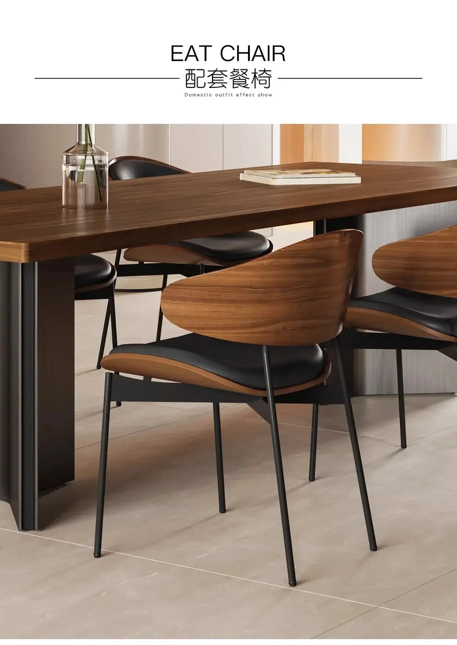 Retro Solid Wood Antique Walnut Dining Table Set – Timeless Craftsmanship-MinimalisticDecor.com
