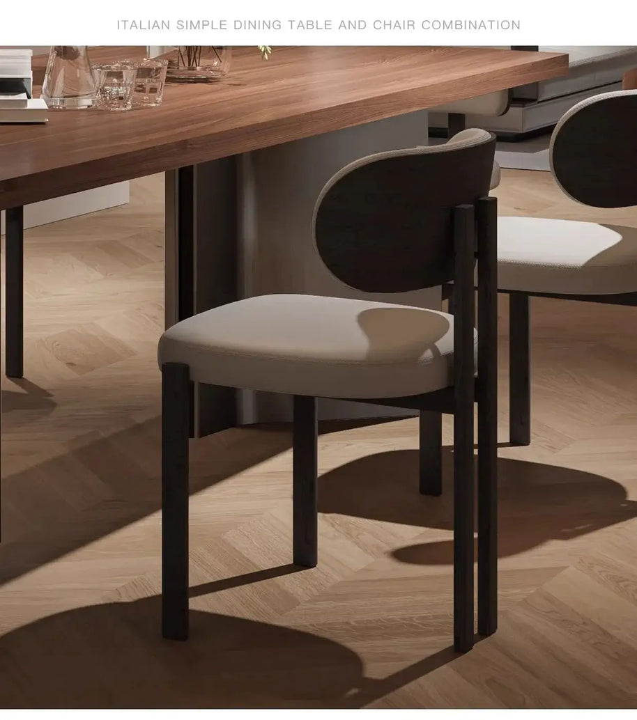 Retro Solid Wood Antique Walnut Dining Table Set – Timeless Craftsmanship-MinimalisticDecor.com