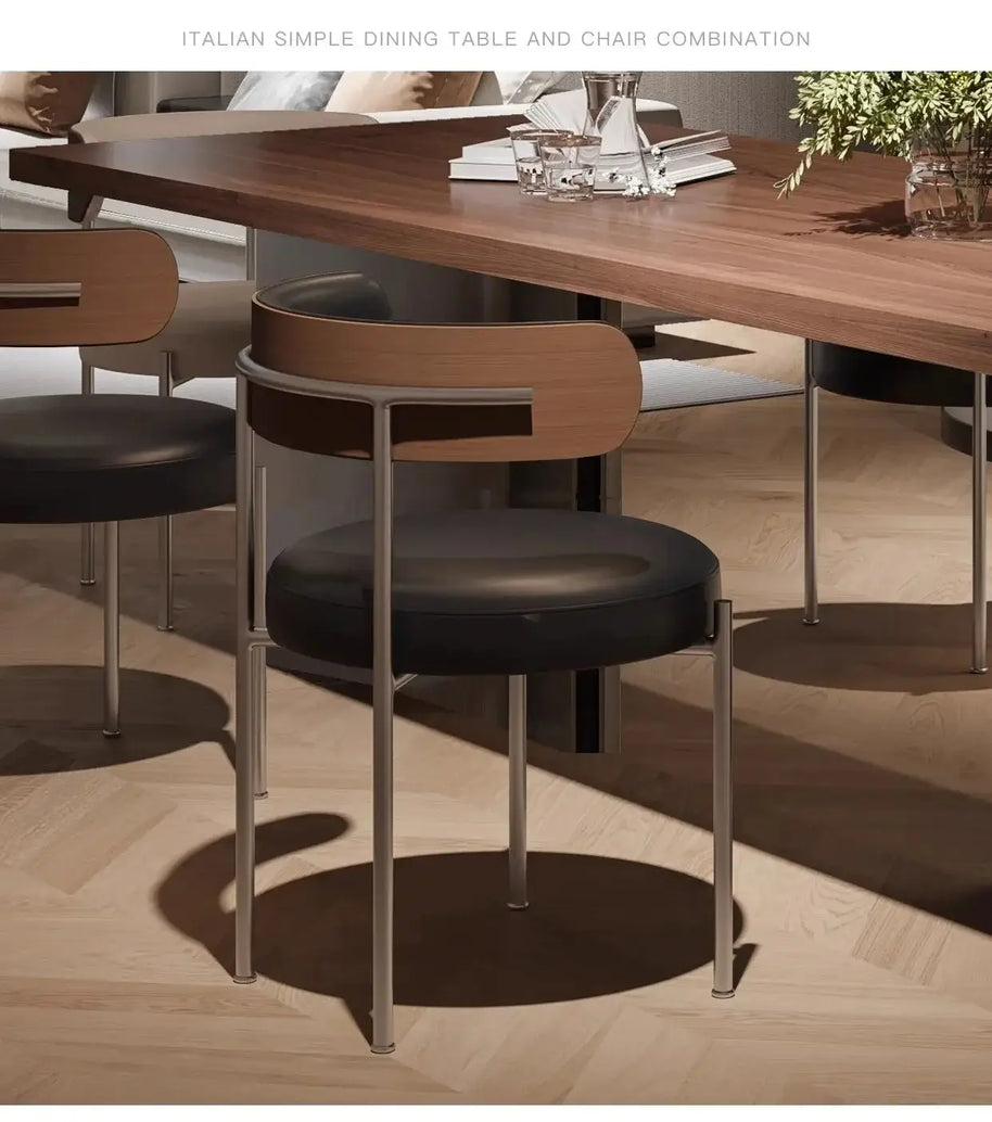 Retro Solid Wood Antique Walnut Dining Table Set – Timeless Craftsmanship-MinimalisticDecor.com