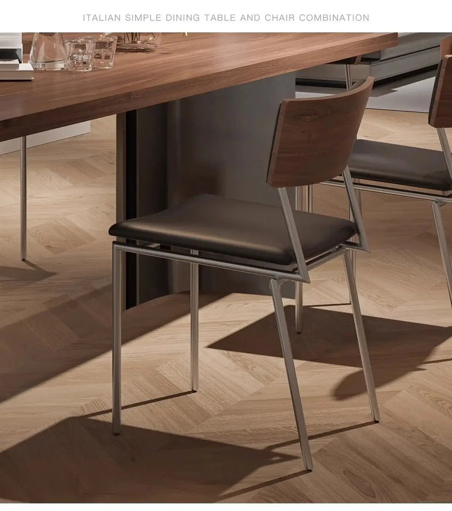 Retro Solid Wood Antique Walnut Dining Table Set – Timeless Craftsmanship-MinimalisticDecor.com