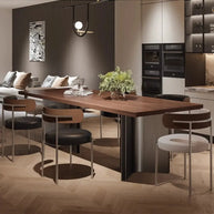 Retro Solid Wood Antique Walnut Dining Table Set – Timeless Craftsmanship-MinimalisticDecor.com
