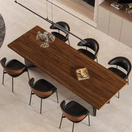 Retro Solid Wood Antique Walnut Dining Table Set – Timeless Craftsmanship-MinimalisticDecor.com