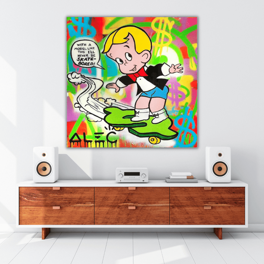 Richie Money Skating - Alec Monopoly Wall Art-MinimalisticDecor.com