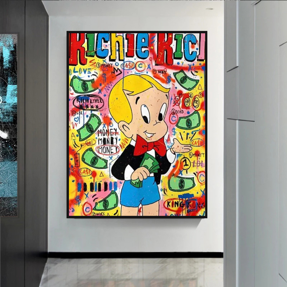 Richie Rich Money Boy Canvas Wall Art-MinimalisticDecor.com