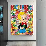Richie Rich Money Boy Canvas Wall Art-MinimalisticDecor.com