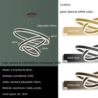 Rings LED Staircase Chandelier: Unparalleled Elegance-MinimalisticDecor.com