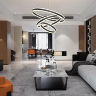 Rings LED Staircase Chandelier: Unparalleled Elegance-MinimalisticDecor.com