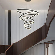Rings LED Staircase Chandelier: Unparalleled Elegance-MinimalisticDecor.com