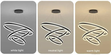 Rings LED Staircase Chandelier: Unparalleled Elegance-MinimalisticDecor.com